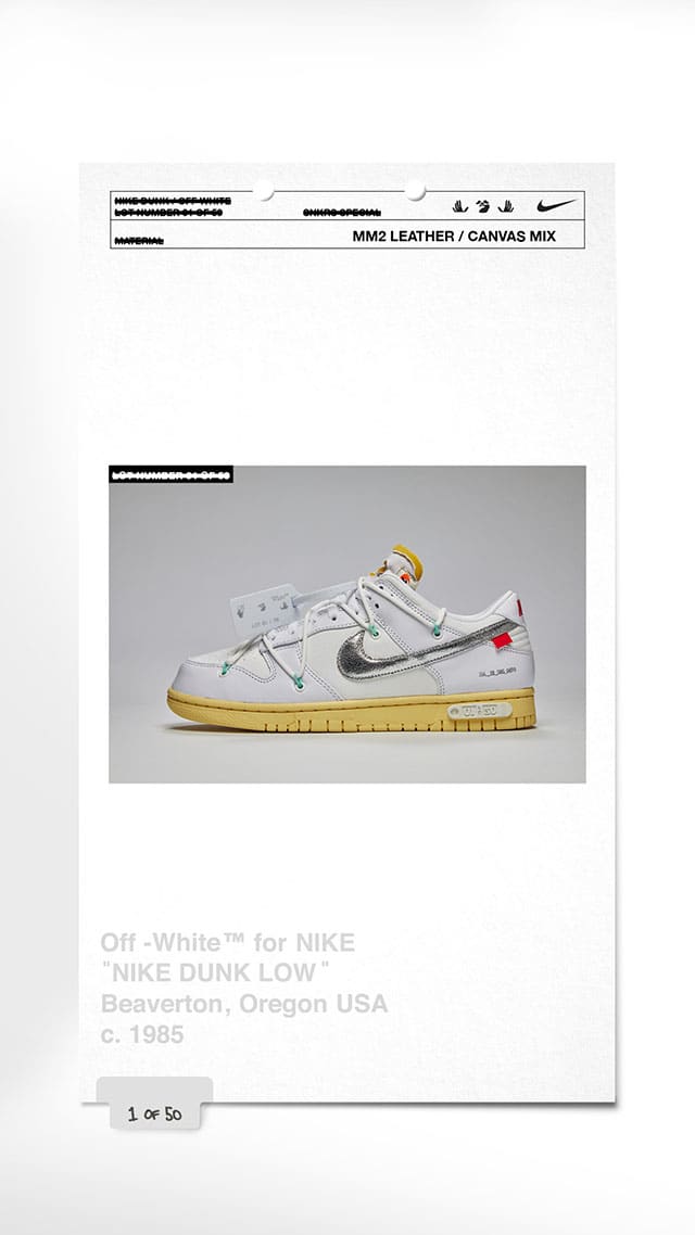 snkrs special off white dunks